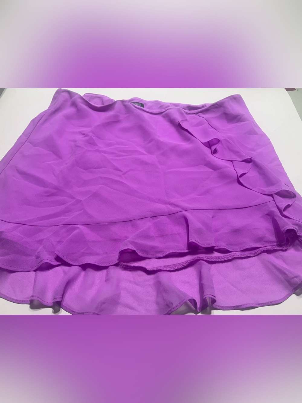 Lightweight Purple Ruffle Mini Skirt
